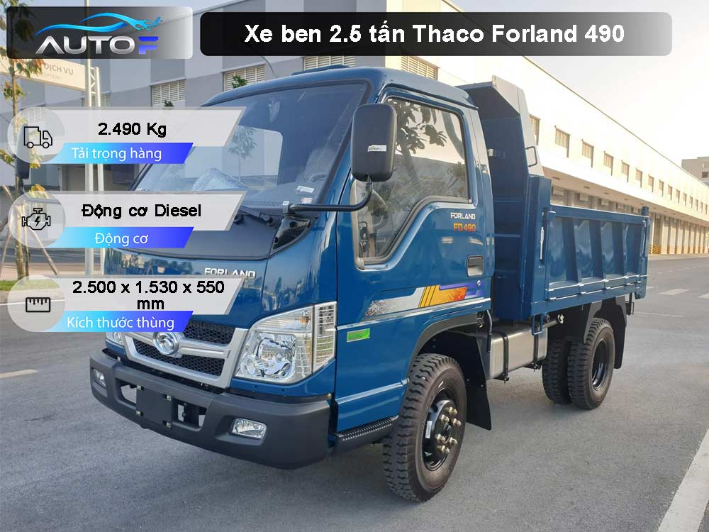 ngoai that xe Thaco Forland 490 2,5 tan